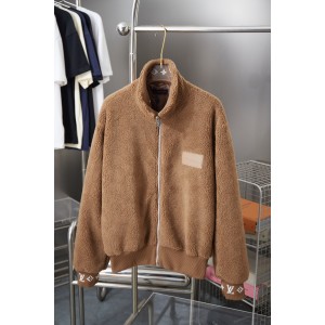 루이비통(LV) 레더 패치 자카드 플리스 패딩 자켓 의류