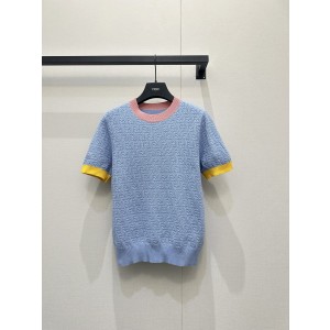 Fendi 펜디 FF 자카드 라운드 반팔 니트 의류