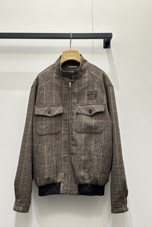 miumiu 미우미우 패치워크 로고 골드 버튼 체크 자켓 재킷 의류