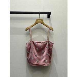 miumiu 미우미우 플라워 비딩 아세테이트 슬리브리스 민소매 나시 의류