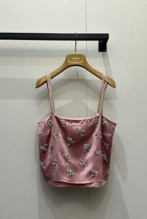 miumiu 미우미우 플라워 비딩 아세테이트 슬리브리스 민소매 나시 의류