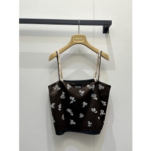 miumiu 미우미우 플라워 비딩 아세테이트 슬리브리스 민소매 나시 의류