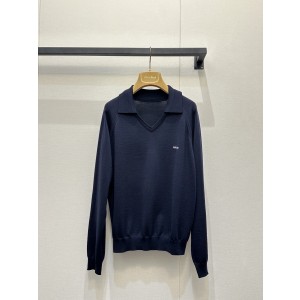 miumiu 미우미우 로고 자수 V넥 카라 긴팔 니트 의류