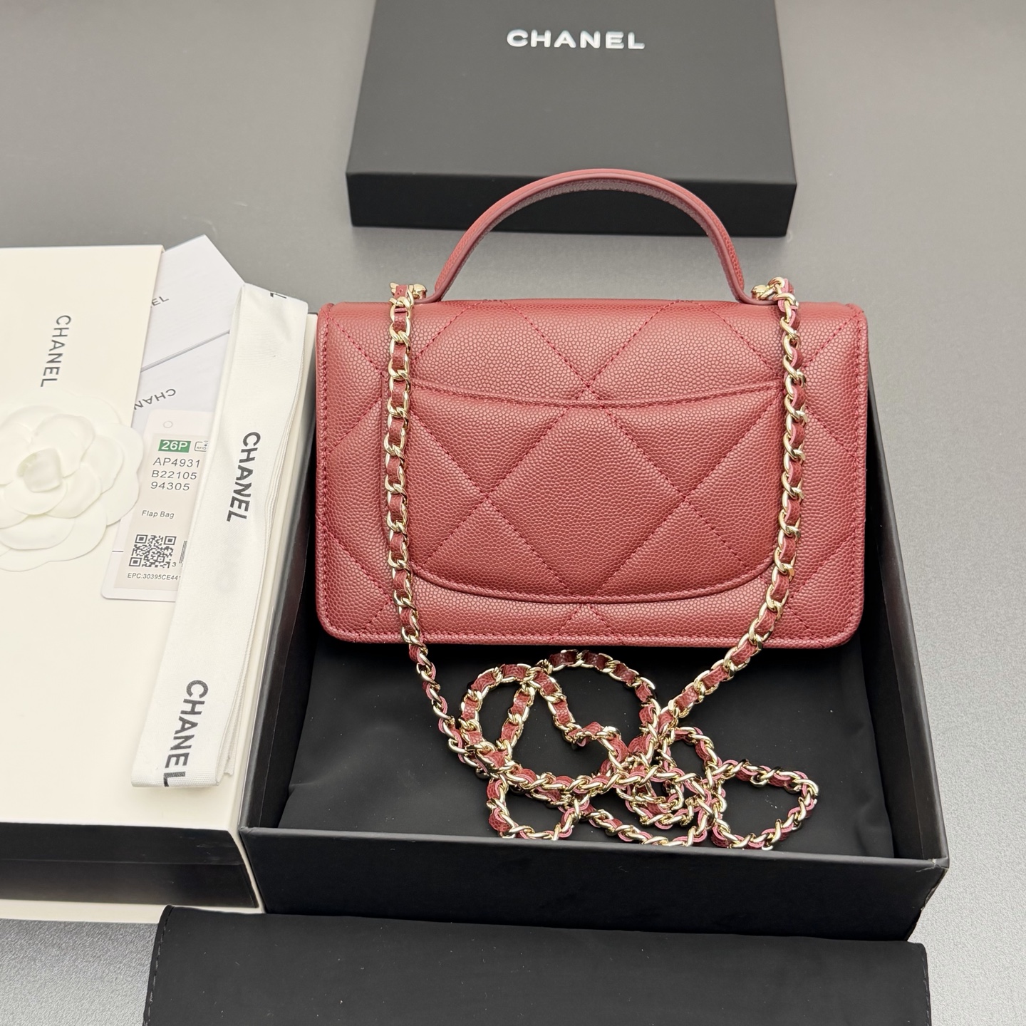 Chanel 샤넬 핸들 WOC 라지 다이아몬드 퀼팅 체인백 (AP4931)