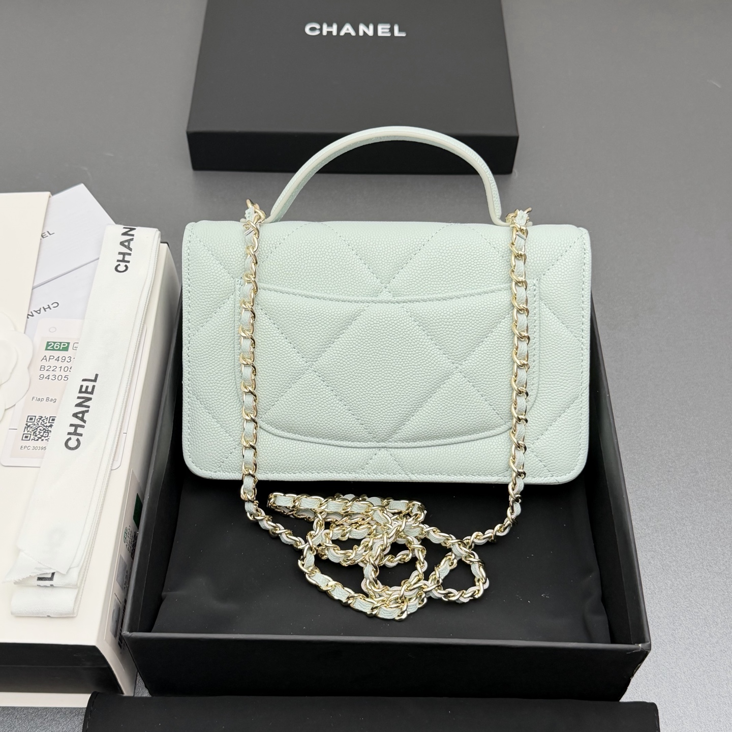 Chanel 샤넬 핸들 WOC 라지 다이아몬드 퀼팅 체인백 (AP4931)