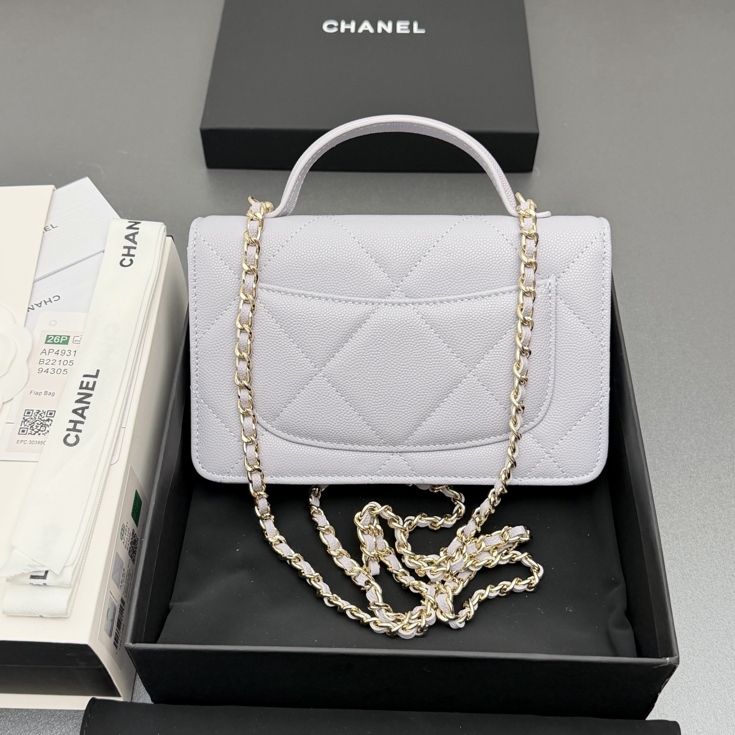 Chanel 샤넬 핸들 WOC 라지 다이아몬드 퀼팅 체인백 (AP4931)