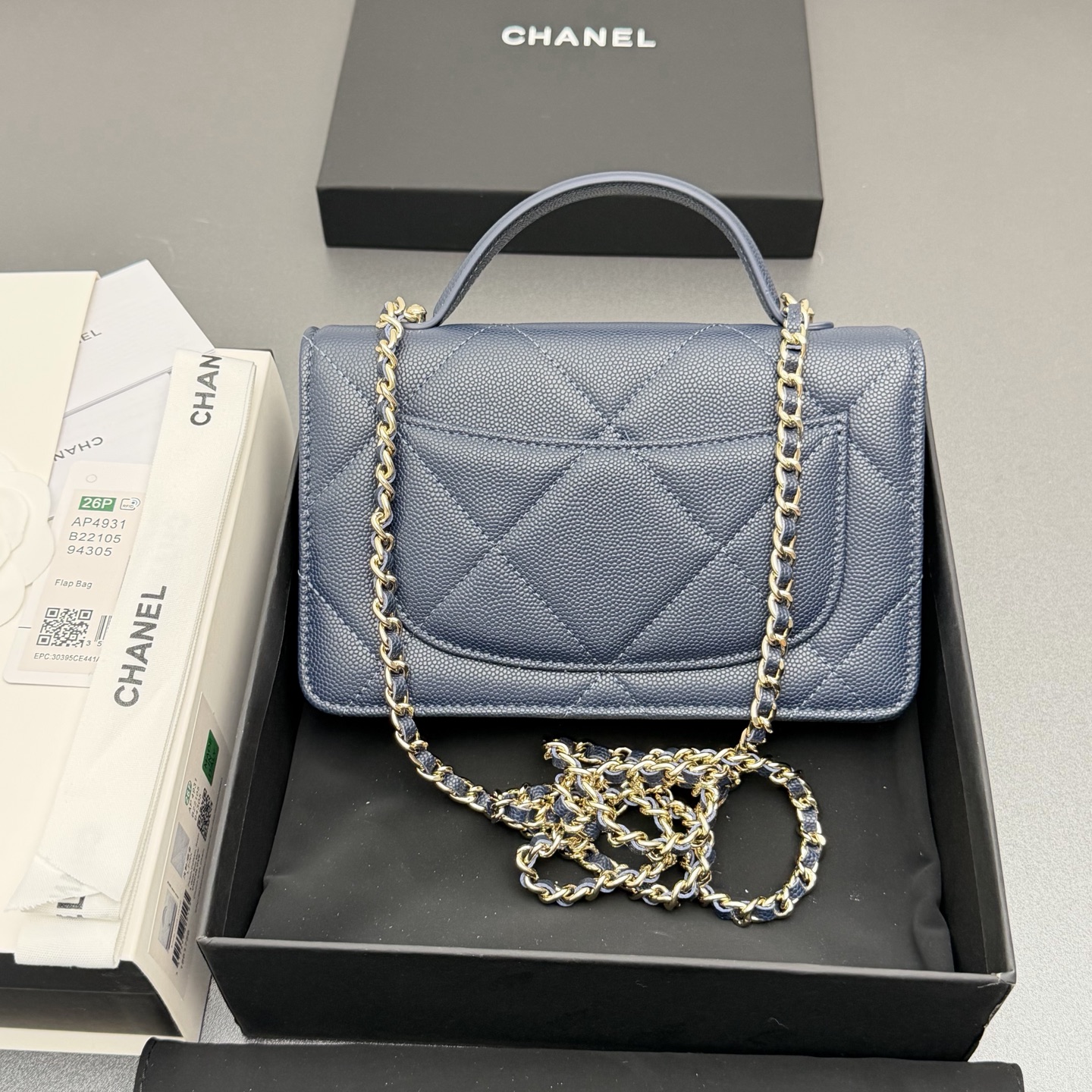 Chanel 샤넬 핸들 WOC 라지 다이아몬드 퀼팅 체인백 (AP4931)