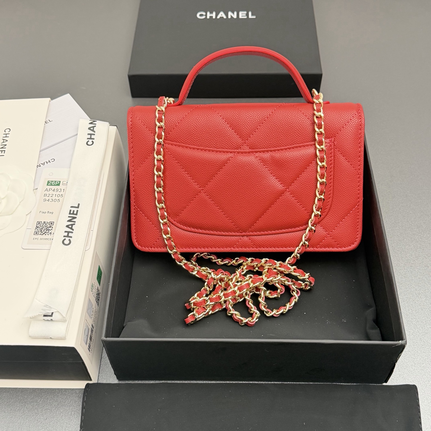 Chanel 샤넬 핸들 WOC 라지 다이아몬드 퀼팅 체인백 (AP4931)