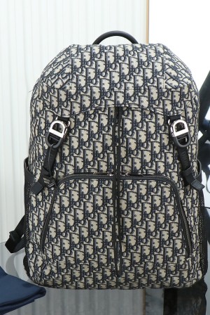 Dior 8 디올 플랩 백팩 베이지 & 블랙 Dior Oblique 자카드 가방