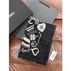 샤넬(CHANEL) 실버 라인 캐시미어 롱 스카프 목도리 스카프