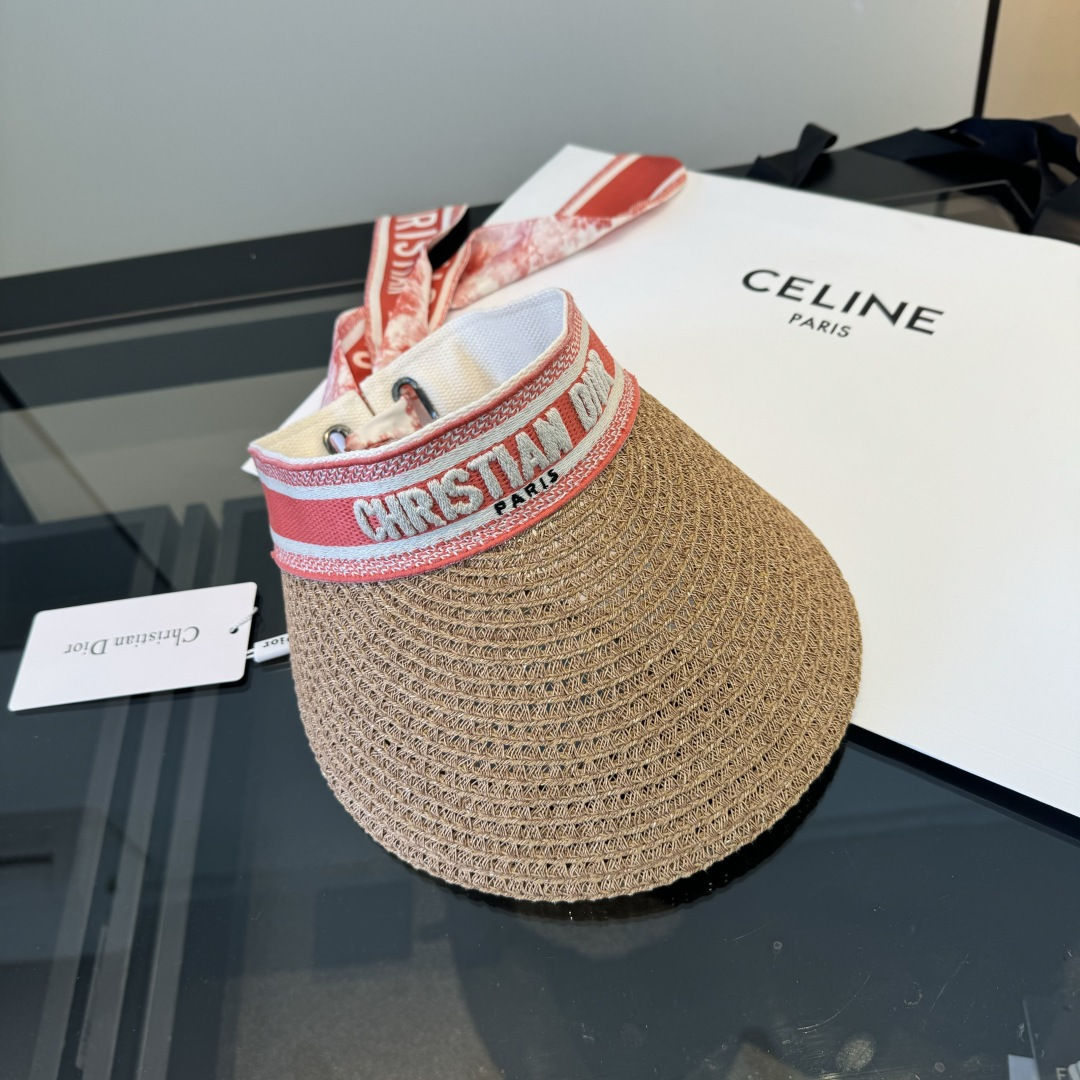 디올(DIOR) 실크 스카프 썬캡 모자