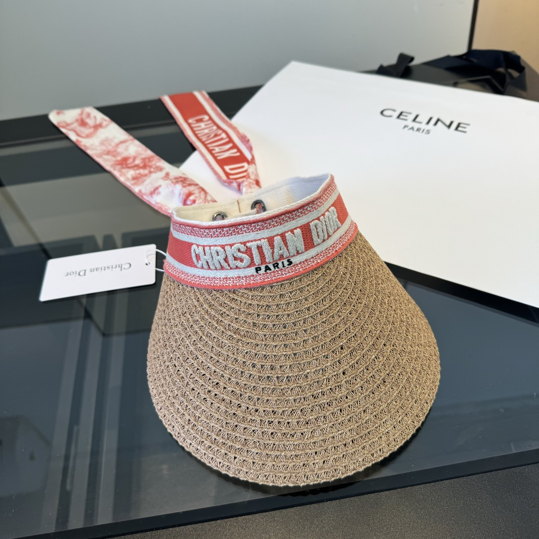 디올(DIOR) 실크 스카프 썬캡 모자