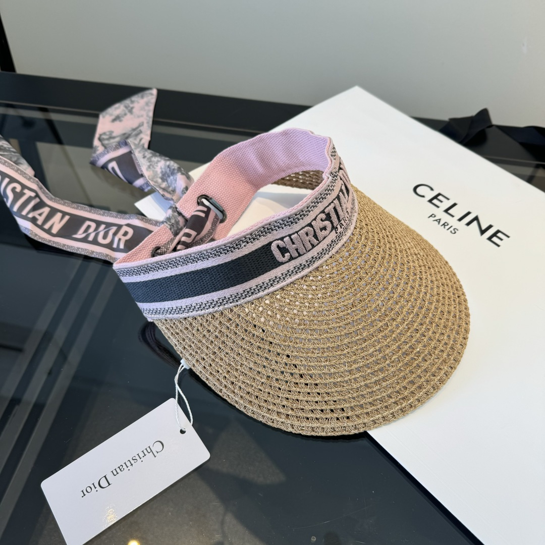 디올(DIOR) 실크 스카프 썬캡 모자