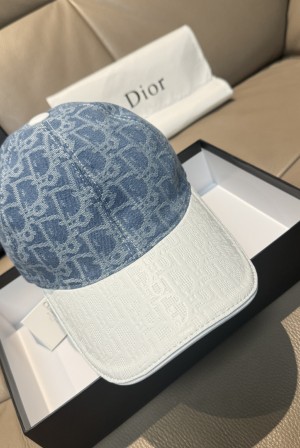 디올(Dior) 오블리크 패턴 볼캡 모자