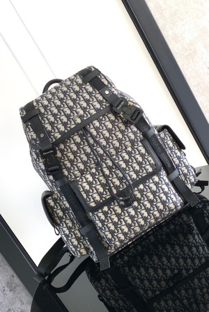 Dior CD 디올 힛 더 로드(Hit The Road) CD 다이아몬드 백팩 - 베이지 & 블루 가방