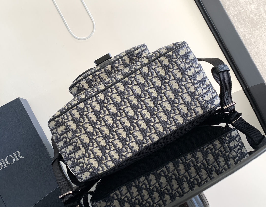 Dior CD 디올 새들(Saddle) 지퍼 백팩 - 베이지 & 블랙 오블리크 가방