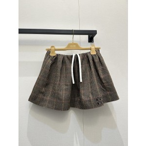 miumiu 미우미우 하운드투스 체크 울 스커트 치마 의류