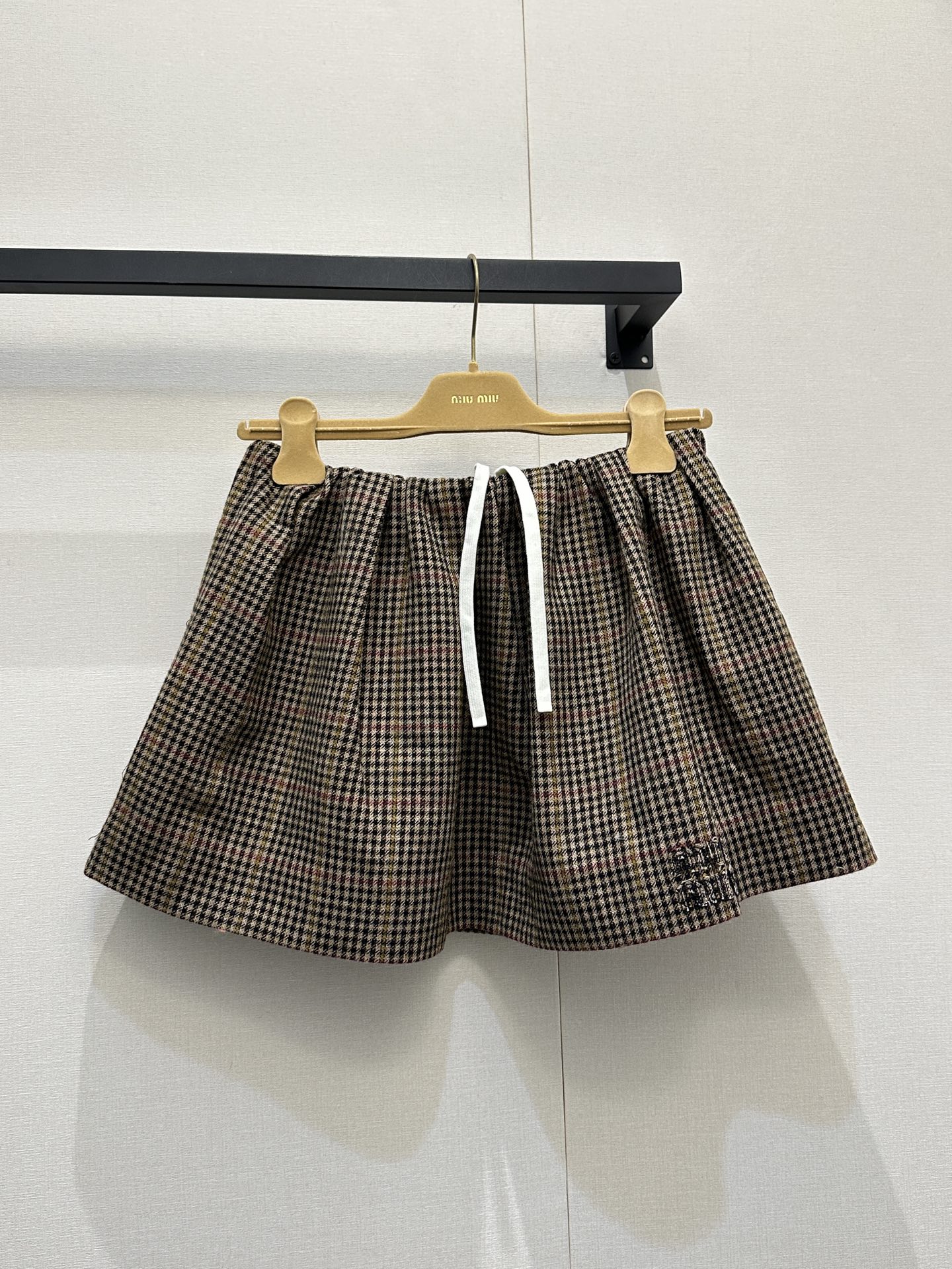 miumiu 미우미우 하운드투스 체크 울 스커트 치마 의류