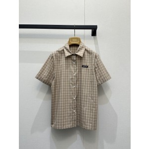 미우미우(MIU MIU) 로고 레터링 체크 셔츠 의류