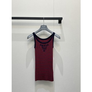 Prada 프라다 스트라이프 니트 베스트 민소매 나시 의류