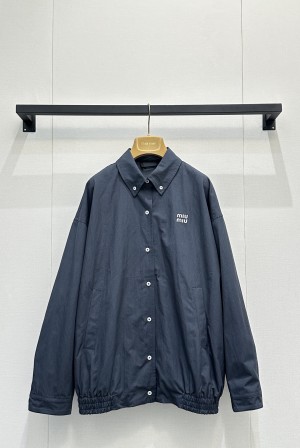 miumiu 미우미우 자수 로고 데님 셔츠 자켓 재킷 의류