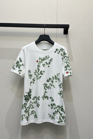 Dior CD 디올 클로버 & 허니비 플라워 프린트 반팔 티셔츠 의류