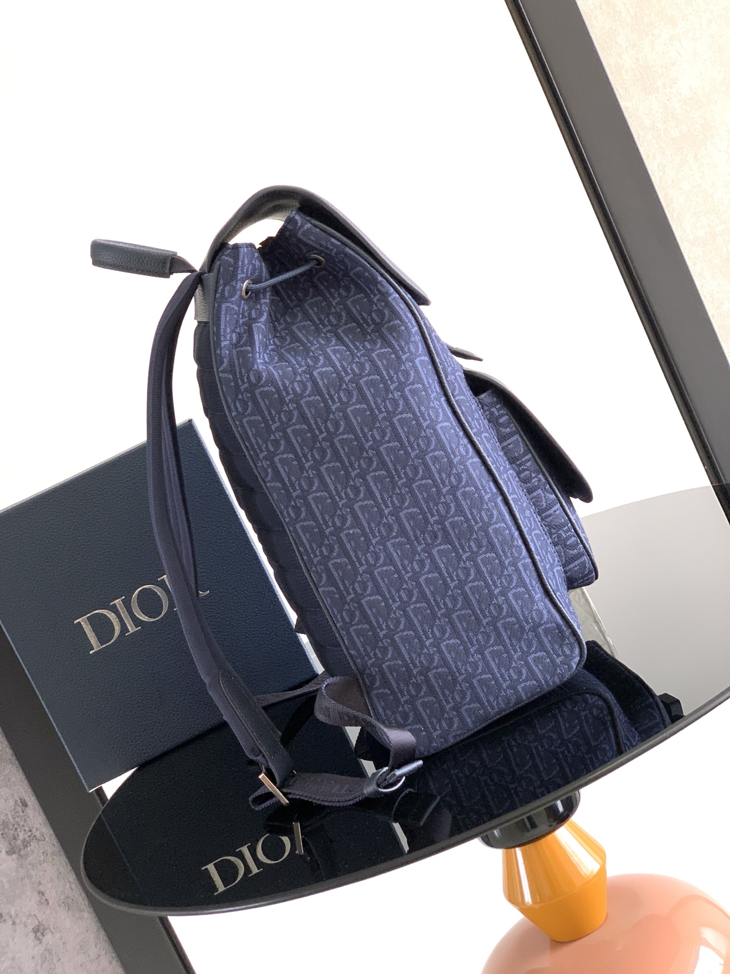 Dior CD 디올 새들 플랩 백팩 네이비 오블리크 가방