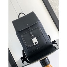 Dior CD 디올 새들 백팩 블랙 그레인 레더 가방