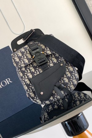 Dior CD 디올 갤롭(Gallop) 숄더백 (베이지 & 블랙 오블리크) 힙색 슬링백 가방