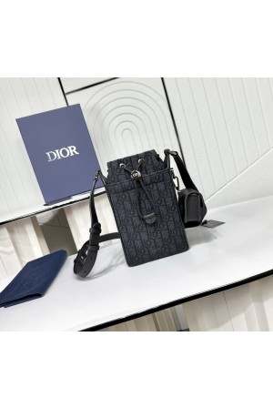 Dior CD 디올 미니 버킷백 (블랙 오블리크 & 블랙 레더) 크로스백 가방