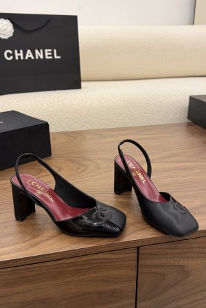샤넬(CHANEL) 투톤 사각코 슬링백 샌들 신발