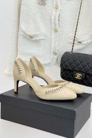 샤넬(CHANEL) 배색 컷아웃 힐 샌들 신발