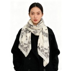 샤넬(CHANEL) 더블 실크 캐시미어 숄 목도리 스카프