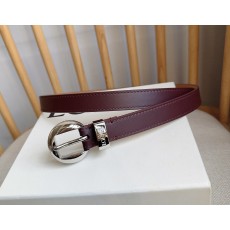 로에베(LOEWE) 아나그램 페블 버클 슬림 가죽 벨트