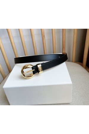 로에베(LOEWE) 아나그램 페블 버클 슬림 가죽 벨트