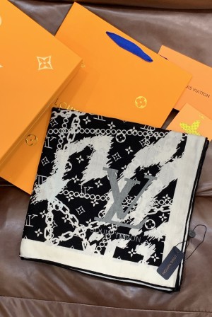 루이비통(LV) x 무라카미 다카시 멀티컬러 숄 목도리 스카프