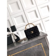 Chanel 샤넬 26C 진주 핸들 트위드 백 (블랙) 숄더백 가방 스몰