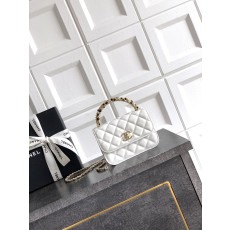 Chanel 샤넬 26C 진주 핸들 트위드 백 (쉐이크 화이트) 숄더백 가방 스몰