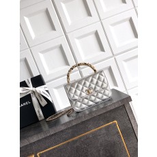 Chanel 샤넬 26C 진주 핸들 트위드 백 (실버) 숄더백 가방 라지