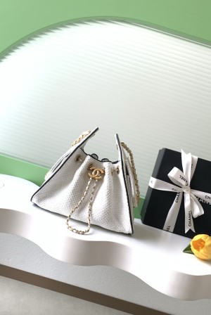 Chanel 샤넬 26P 라피아 버킷백 가방 스몰