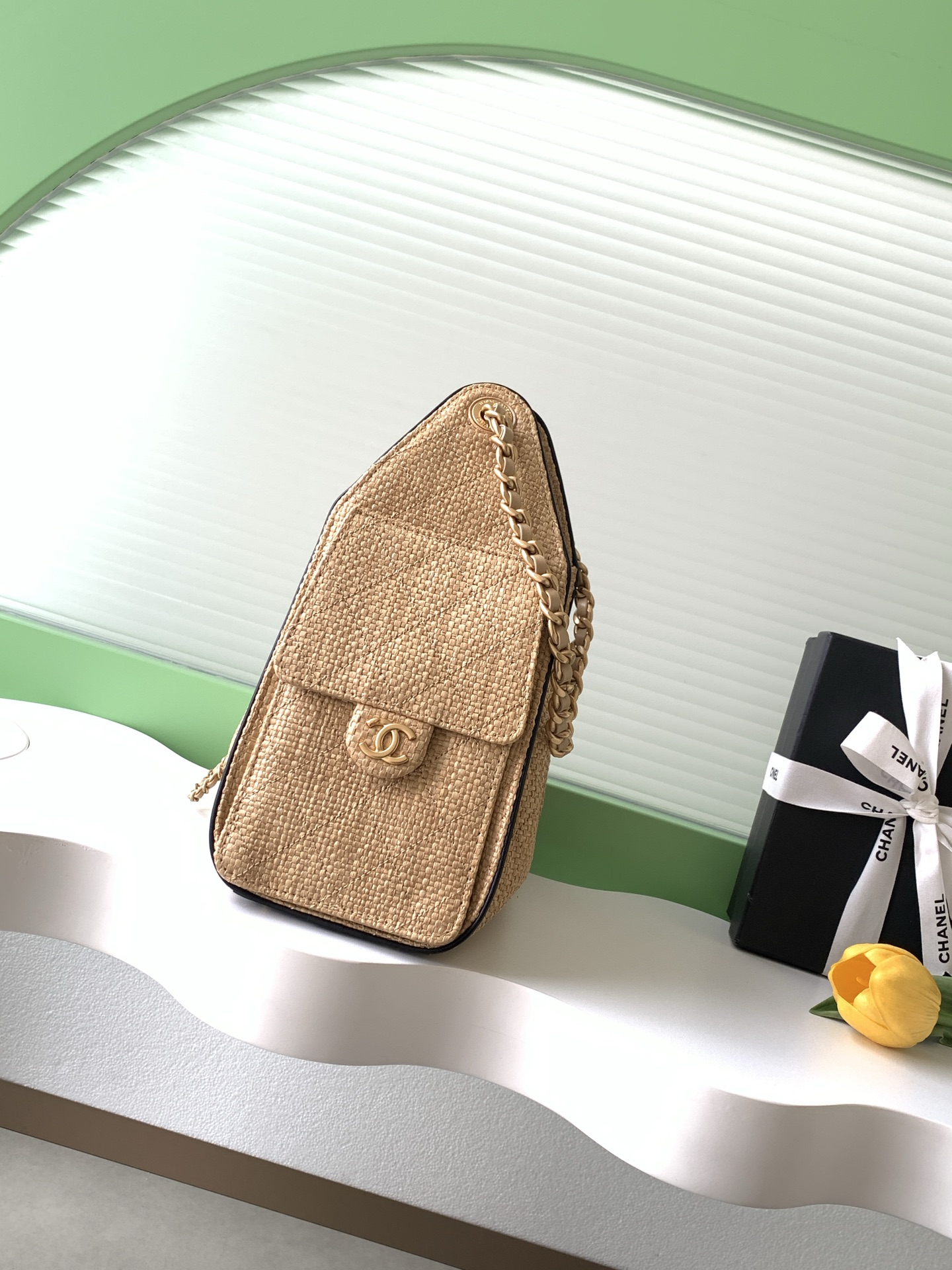 Chanel 샤넬 26P 라피아 버킷백 가방 라지