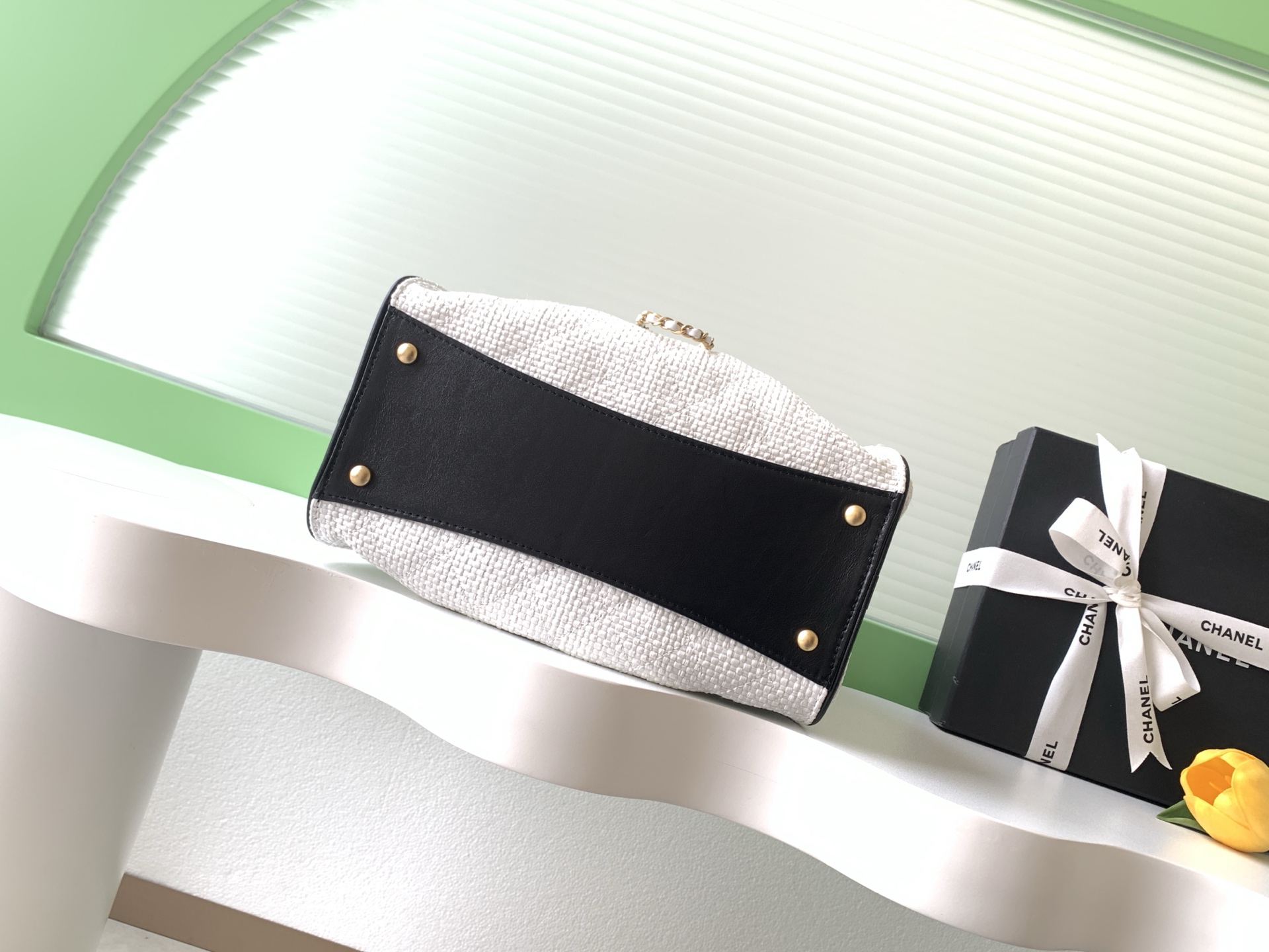 Chanel 샤넬 26P 라피아 버킷백 가방 라지