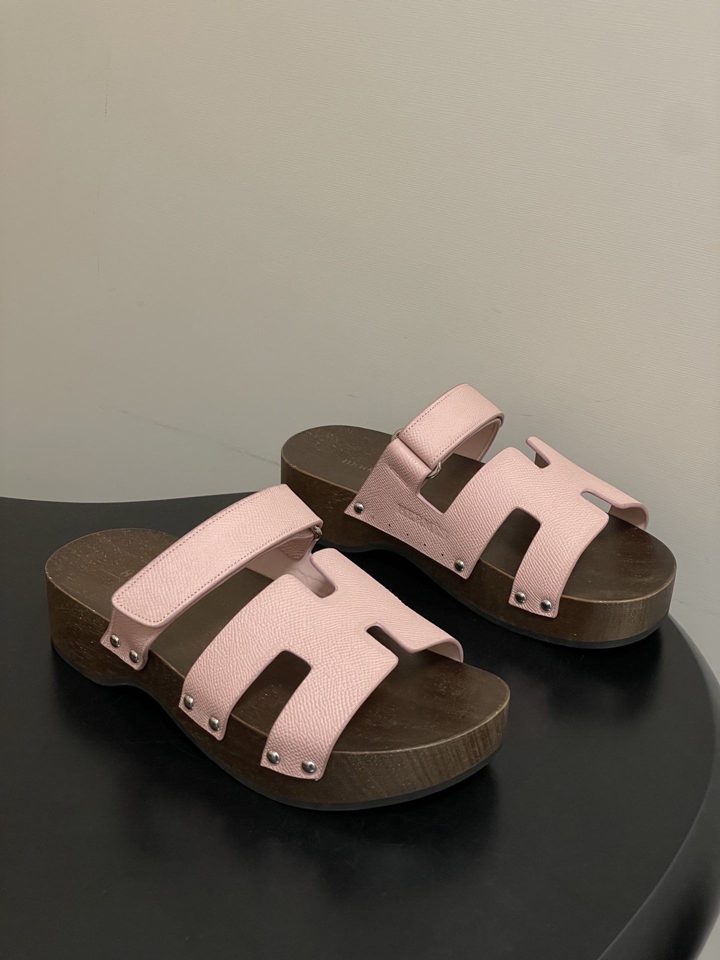 에르메스(HERMES) Chypre 우드솔 슬리퍼 신발