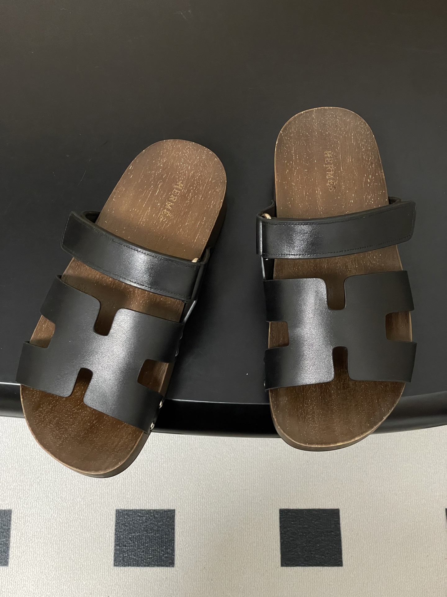 에르메스(HERMES) Chypre 우드솔 슬리퍼 신발