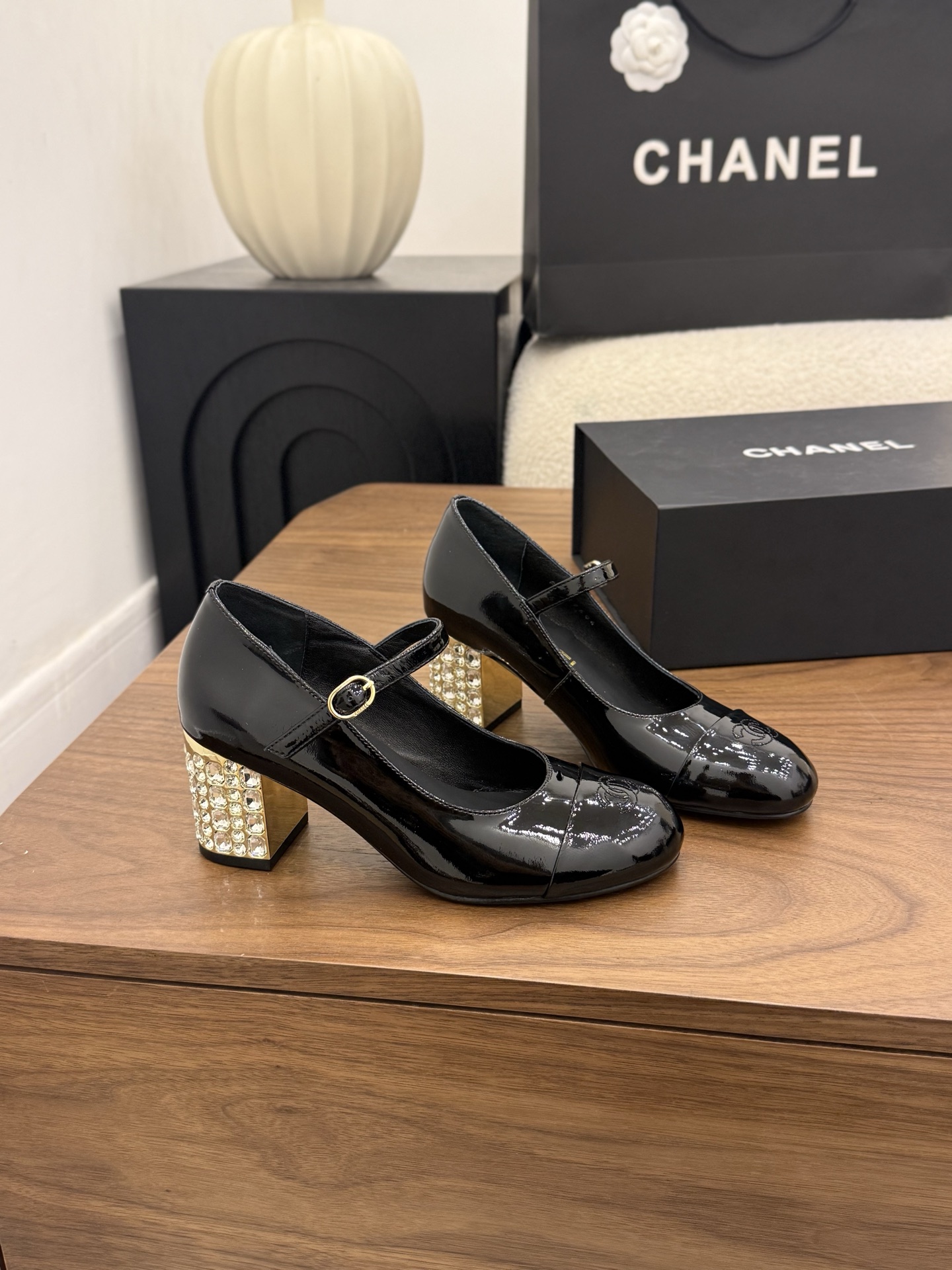 샤넬(CHANEL) 메리제인 굽 슈즈 신발