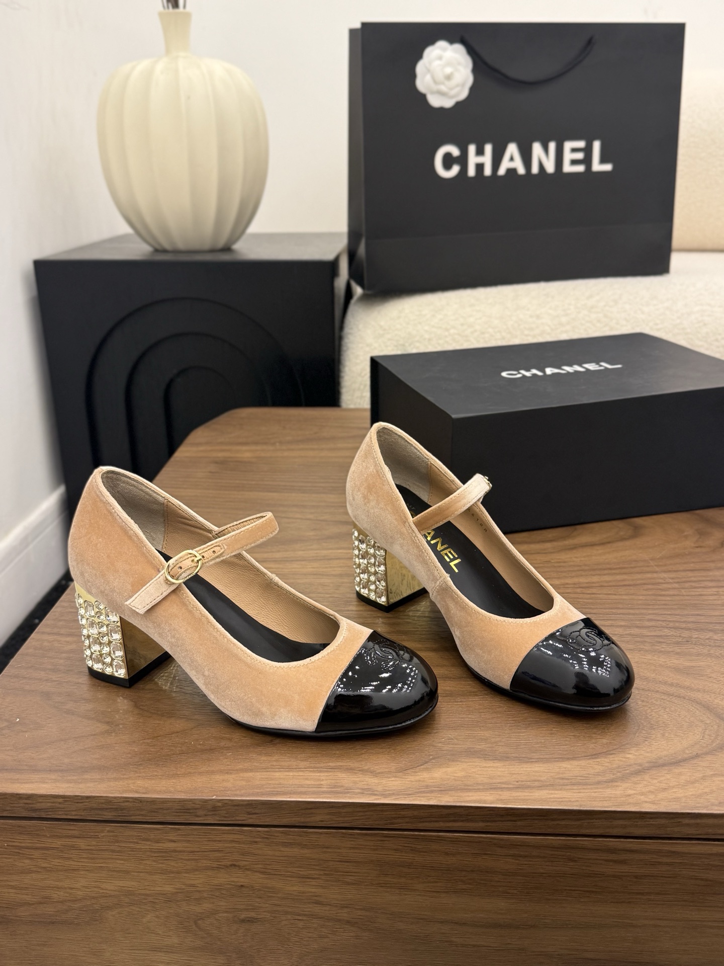 샤넬(CHANEL) 메리제인 굽 슈즈 신발