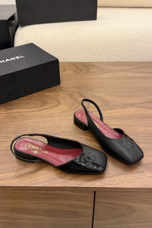 샤넬(CHANEL) 투톤 사각코 슬링백 샌들 신발