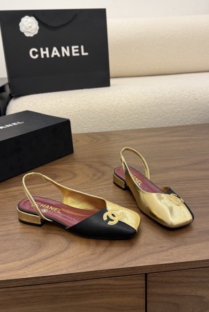 샤넬(CHANEL) 투톤 사각코 슬링백 샌들 신발