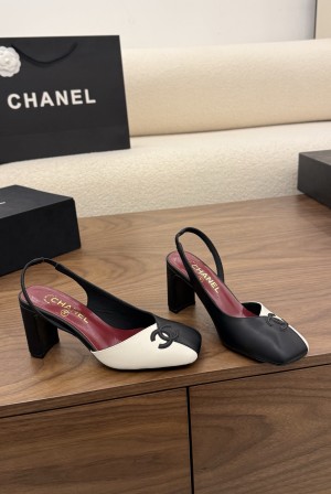 샤넬(CHANEL) 투톤 사각코 슬링백 샌들 신발