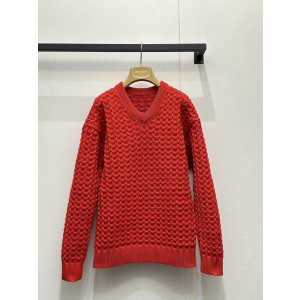 미우미우(Miu Miu) 기하학 펀칭 브이넥 니트 의류